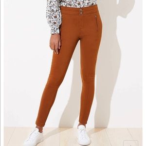 High Waist Skinny Sateen Pants